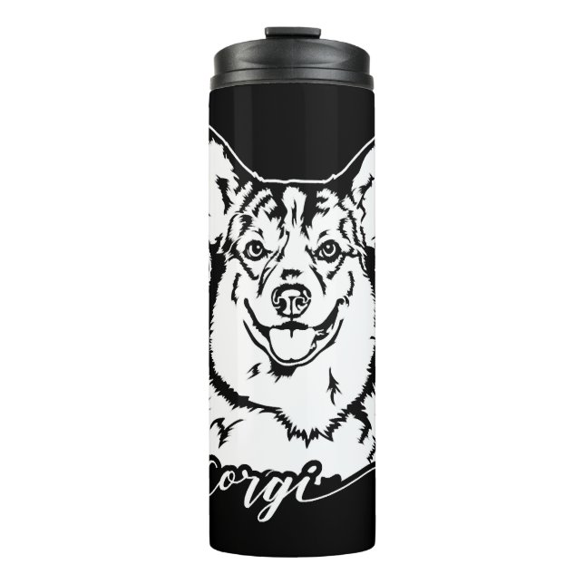 Termo Gales Corgi retrato mamá perro (Anverso)