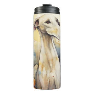 Termo Galgo de Halloween con calabazas espeluznantes