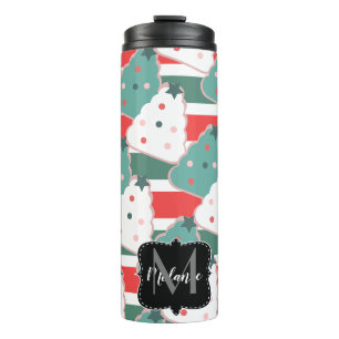 Termo Galletas de árbol de Navidad Monograma Nombre