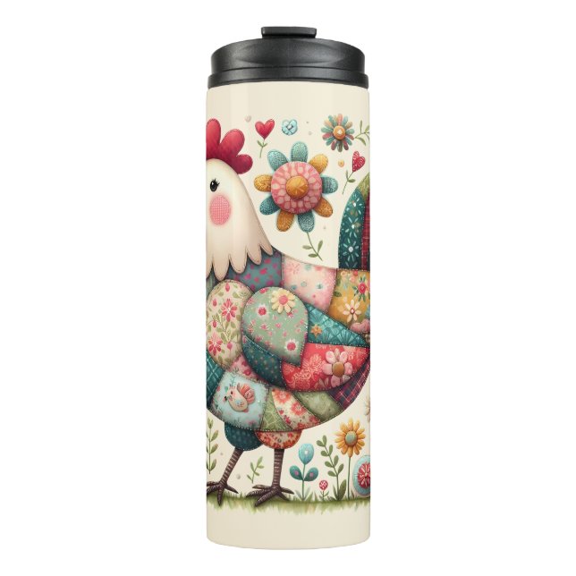 Termo Gallo de Folk Patchwork con Acentos Florales (Anverso)