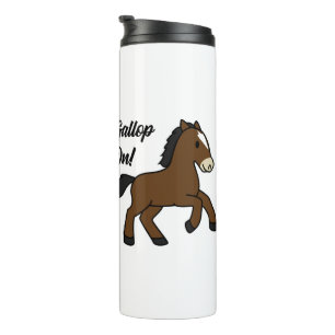 Termo ¡Galopa! Diseño adorable de caballo Kawaii