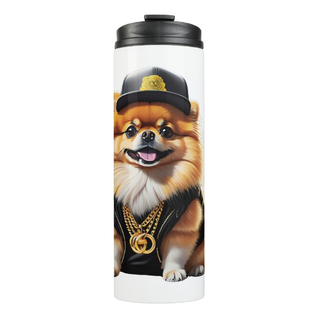 Termo Gangsta Pomeranian - Hip Hop Dog Swag (Anverso)