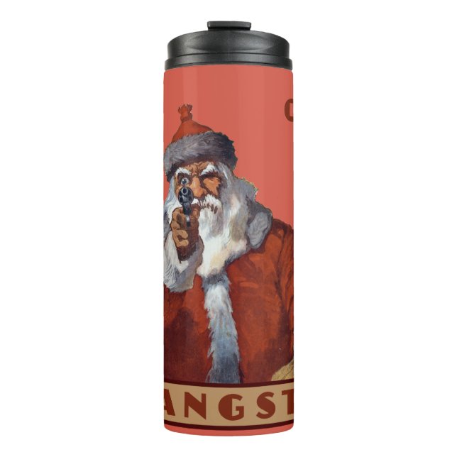 Termo Gangsta Santa nombre personalizado tumbler (Anverso)