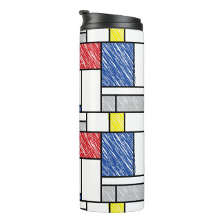 Termo Garabatos minimalistas de Mondrian De Stijl Arte m