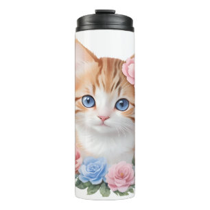 Termo Gatito con flores Escala caprichosa