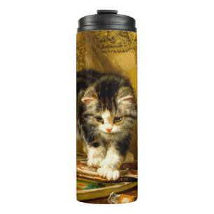Termo Gatito con pintura y brochas