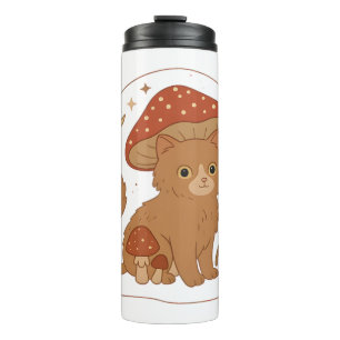 Termo Gatito de hongo Cottagecore con sombrero – G vinta