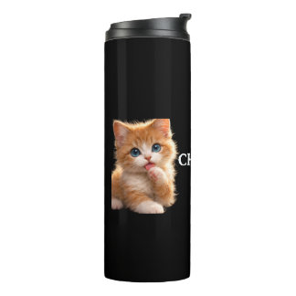Termo Gatito de ojos azules lamiendo su pata