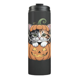 Termo Gatito lindo de Halloween en una camiseta clásica