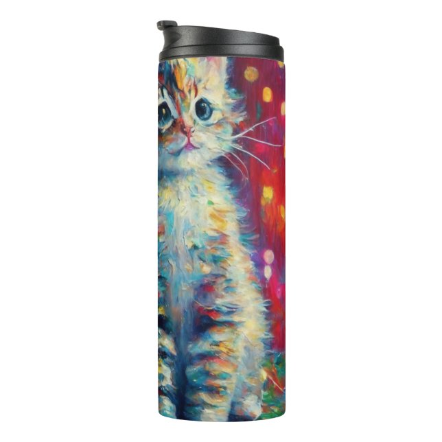 Termo Gatito Navideño Adorable | Feliz Gat-Navidad (Rotado hacia la derecha)