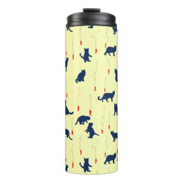 Termo Gatitos lindos azules y peces rojos