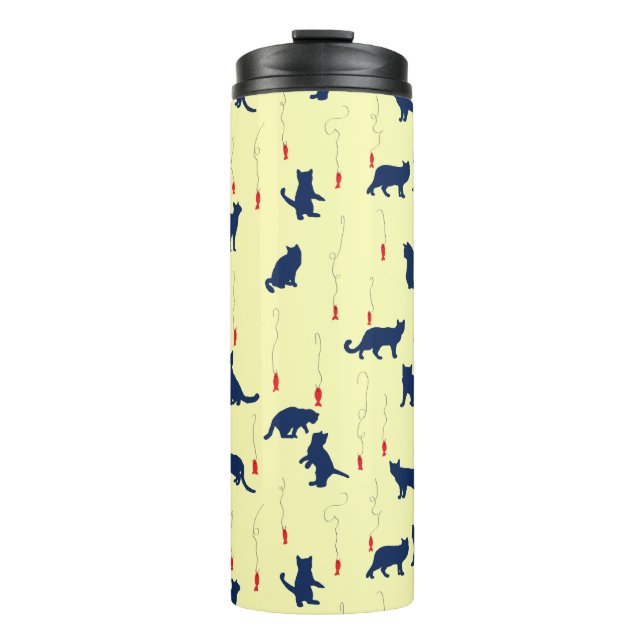 Termo Gatitos lindos azules y peces rojos (Anverso)