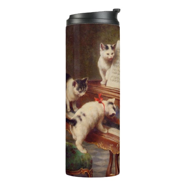 Termo Gatitos y piano (Rotado hacia la izquierda)
