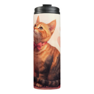 Termo Gato abisino con Rosas - El día de San Valentín