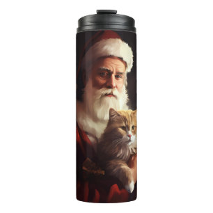 Termo Gato Angora Turco Santa Claus Festivo Navidad 