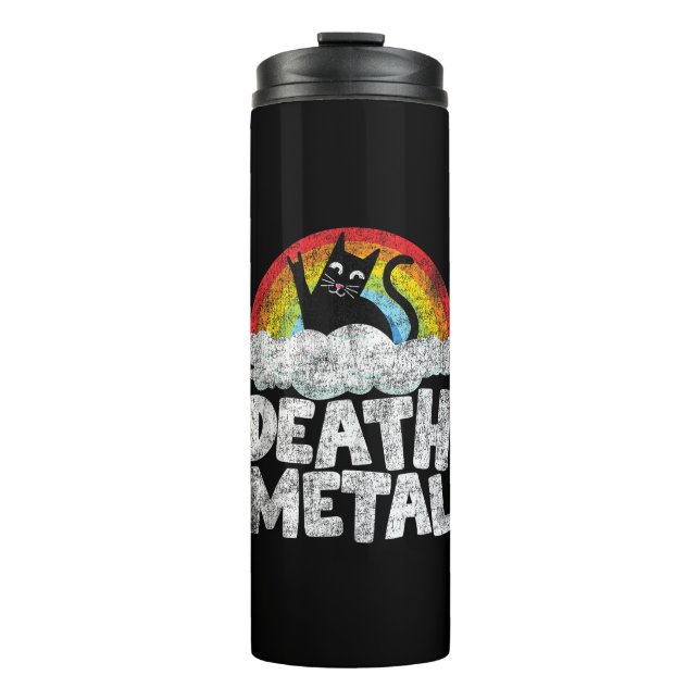 Termo Gato Arcoiris fuerte banda Metalizado Gótico muert (Anverso)