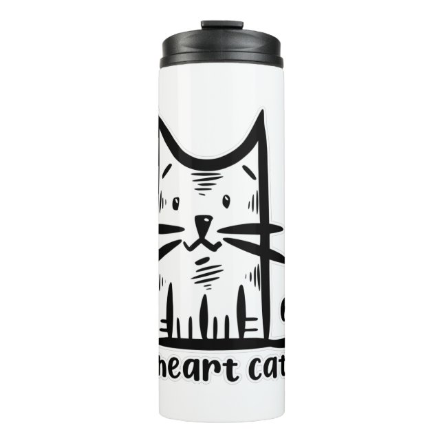 Termo Gato Bigotes, amo a los gatos (Anverso)
