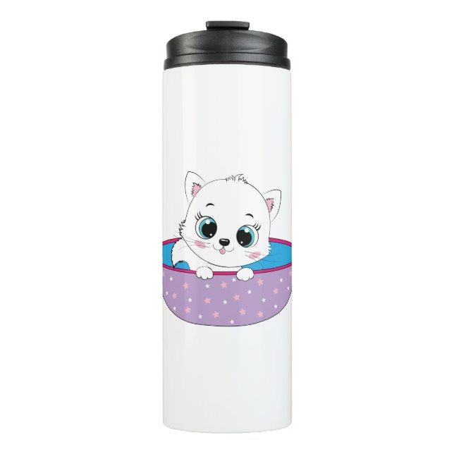 Termo gato blanco lindo (Anverso)