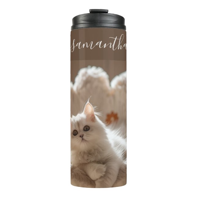 Termo Gato blanco majestuoso (Anverso)