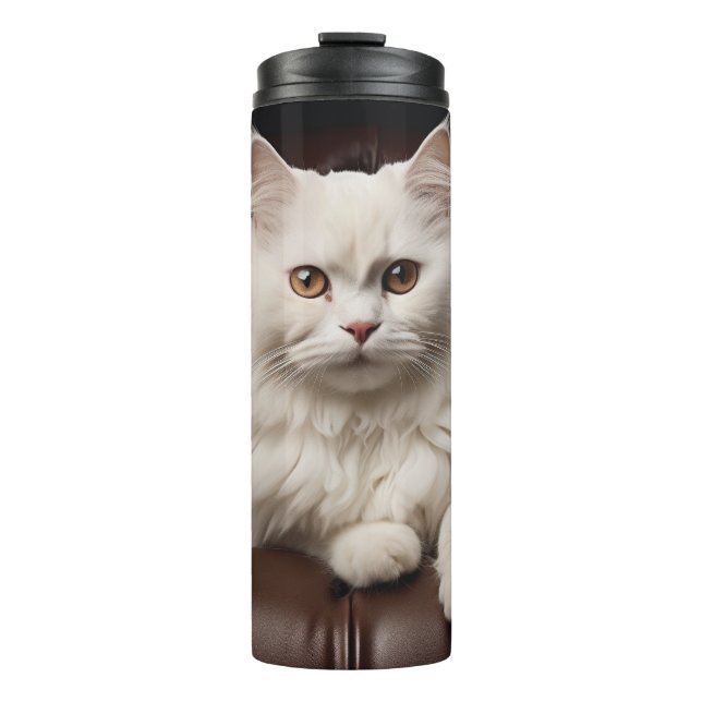 Termo Gato blanco majestuoso (Anverso)