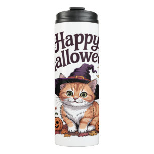 Termo Gato Calabaza Feliz Halloween