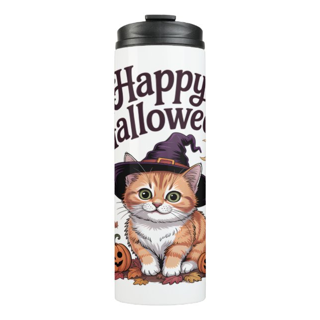 Termo Gato Calabaza Feliz Halloween (Anverso)