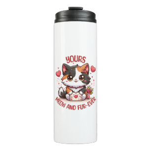 Termo Gato Calico Adorable Día de San Valentín 