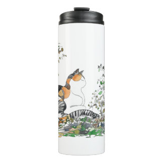 Termo Gato Calico En El Jardín