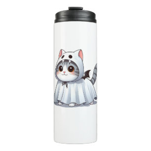 Termo Gato con disfraz de fantasma para camiseta sin man