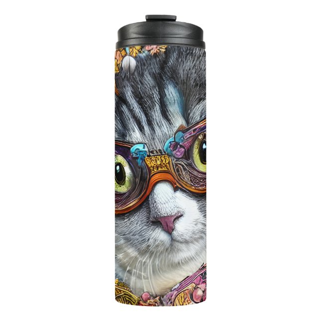 Termo Gato con gafas (Anverso)