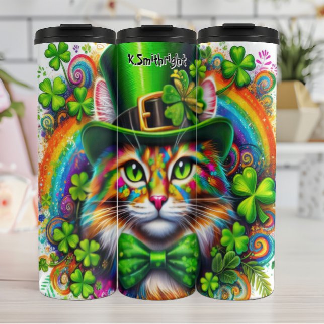 Termo Gato con Leprechaun Gorra (Subido por el creador)