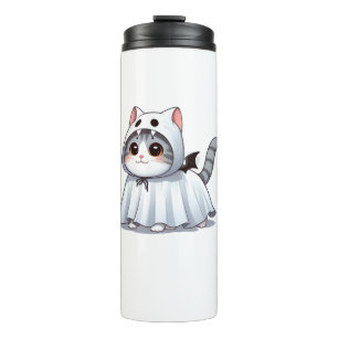 Termo Gato con traje fantasma para Halloween