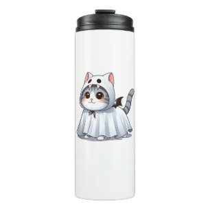 Termo Gato con traje fantasma para Halloween