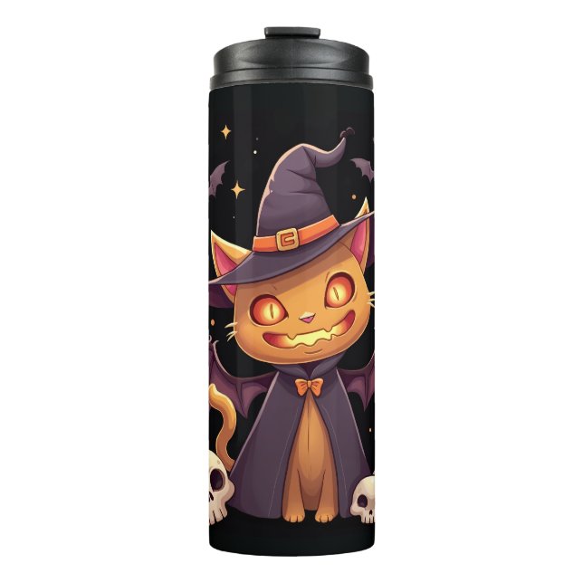 Termo Gato de bruja de Halloween (Anverso)