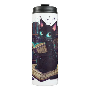 Termo Gato de la biblioteca de la bruja