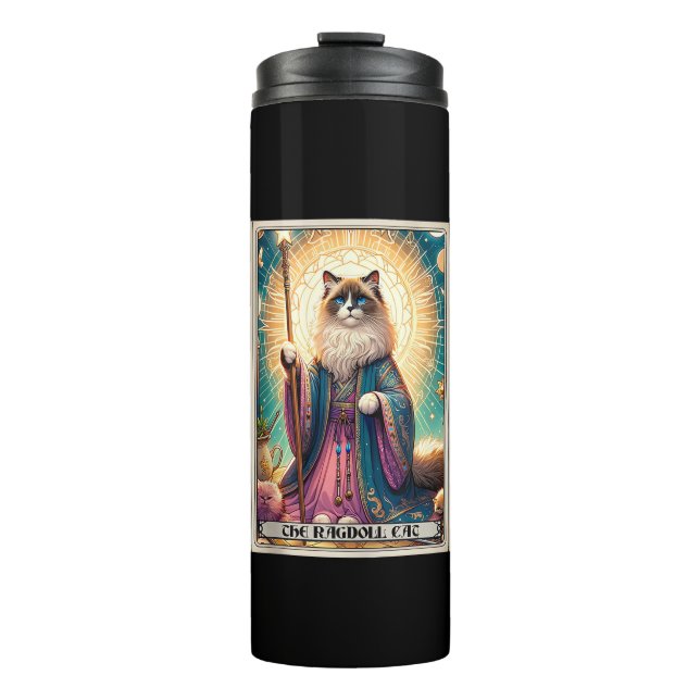 Termo Gato de la tarjeta Tarot del gato de Ragdoll (Anverso)