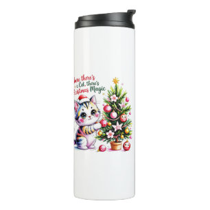 Termo Gato de Navidad Vibrante - Accesorio Divertido par