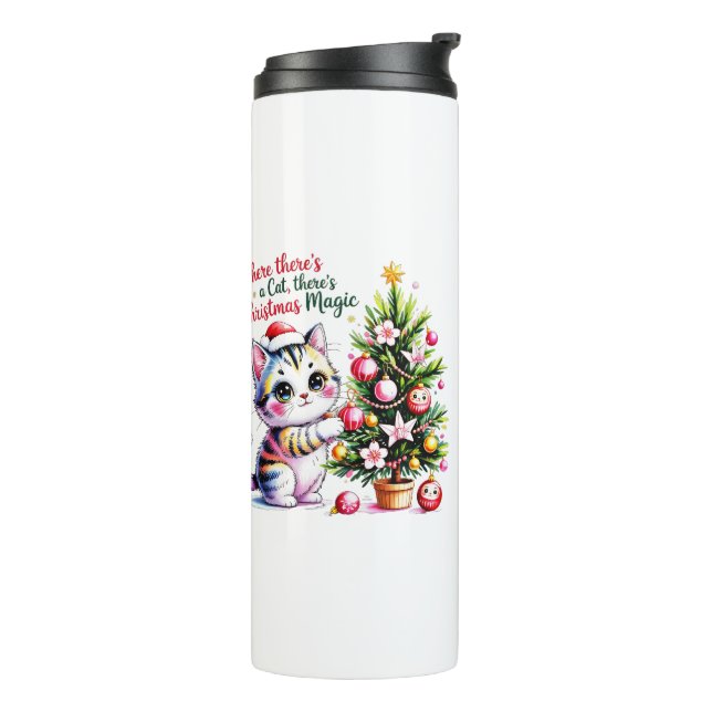 Termo Gato de Navidad Vibrante - Accesorio Divertido par (Rotado hacia la izquierda)