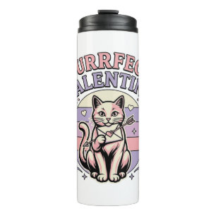 Termo Gato de San Valentín perfecto Amor de gato vintage