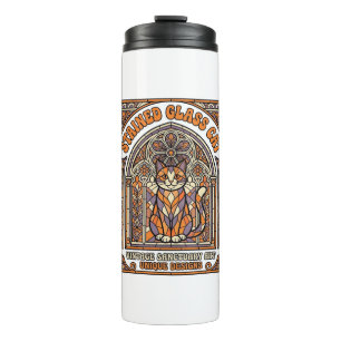 Termo Gato de Vidrio Emplomado Iglesia de Vidrio Emploma