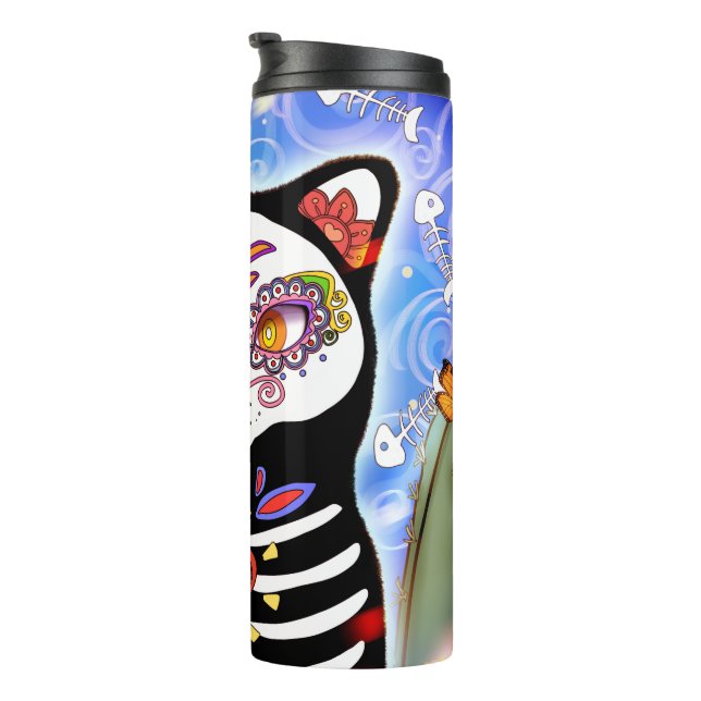 Termo Gato Dia De Los Muertos (Rotado hacia la derecha)