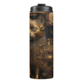 Termo Gato dorado gótico steampunk