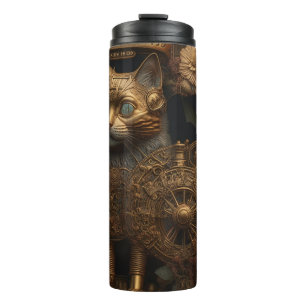 Termo Gato dorado gótico steampunk