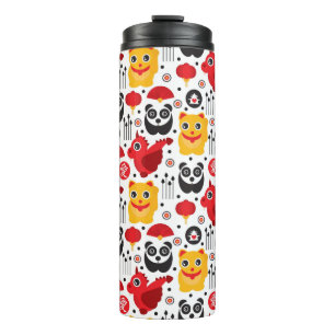 Termo Gato, dragón, y panda afortunados de China