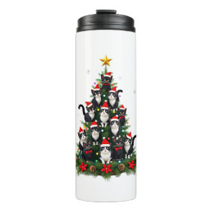 Termo Gato Esmoquin Árbol de Navidad Luces de Gato Esmoq