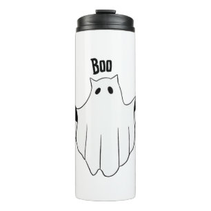 Termo Gato Fantasma Boo Halloween Gracioso Gato negro es