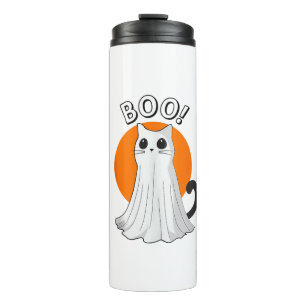 Termo Gato fantasma de boo lindo Halloween Luna de fanta