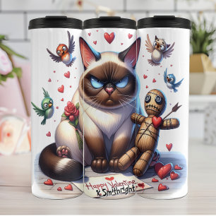 Termo Gato gruñón con muñeca vudú