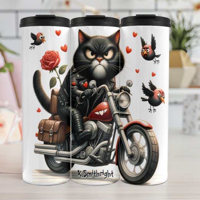 Termo Gato gruñón en motocicleta (Subido por el creador)