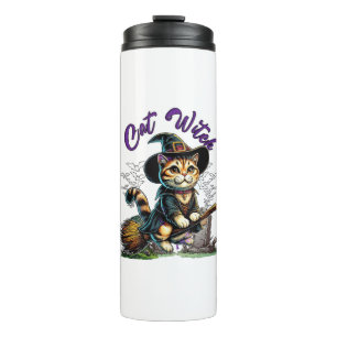 Termo Gato Halloween Bruja Ropa de vestuario de agricult